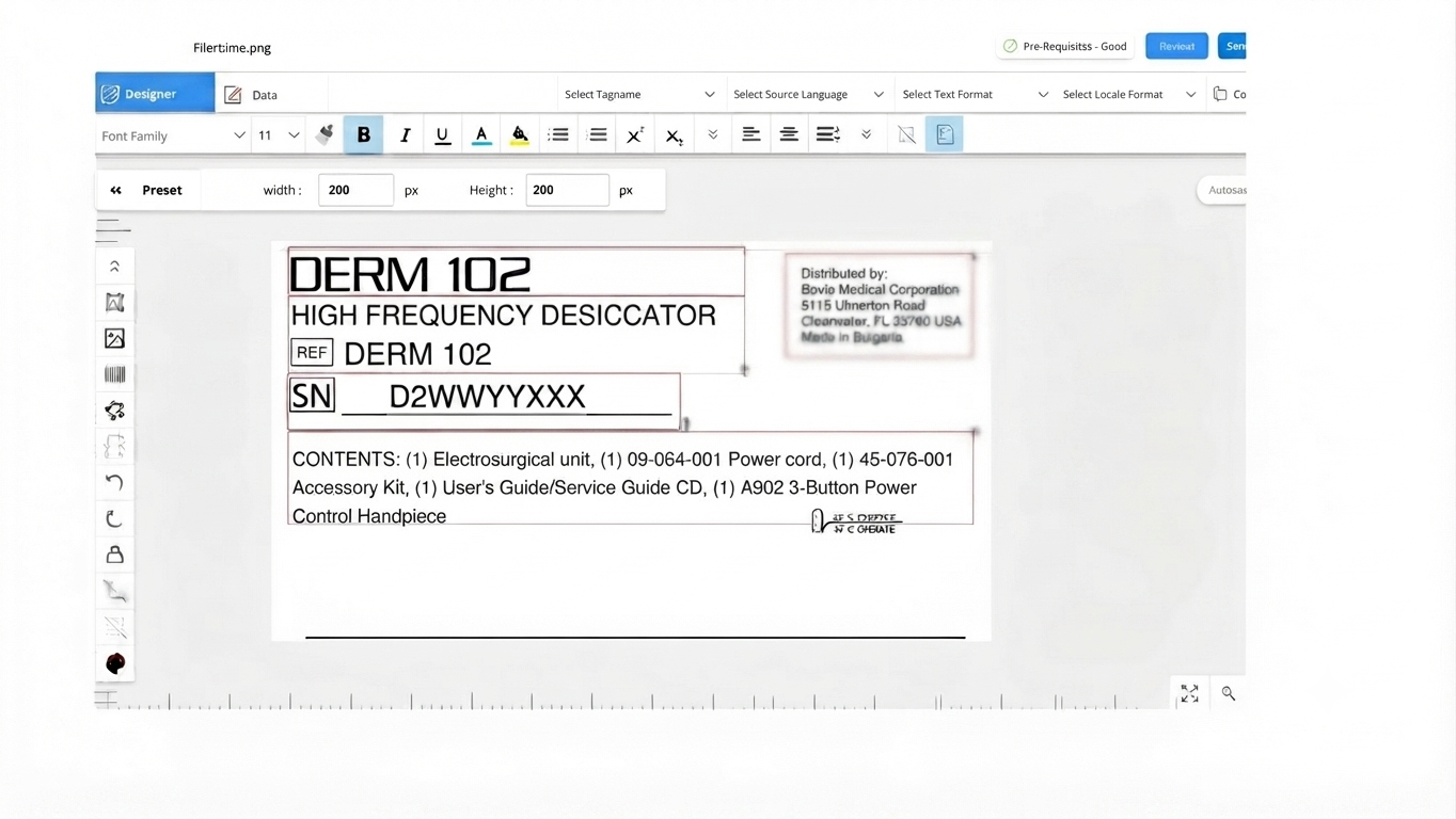 Kallik AToM label editor with real-time content locked and role-gated editing